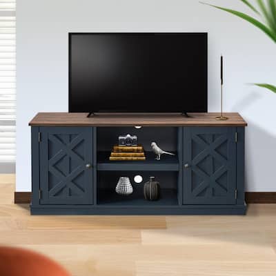 54" Farmhouse Wood TV Stand for TVs up to 60"