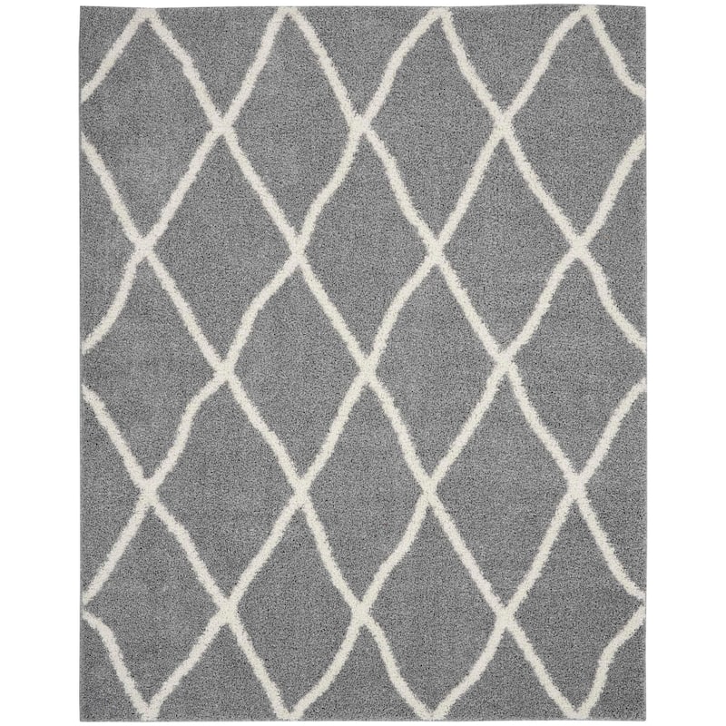 Nourison Shangri-La Geometric Trellis Lattice Shag Rug