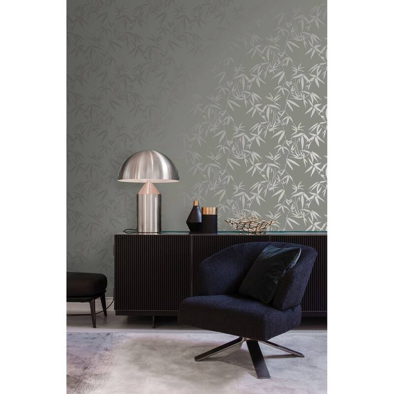Origin Guadua Grey Bamboo Leaves Wallpaper