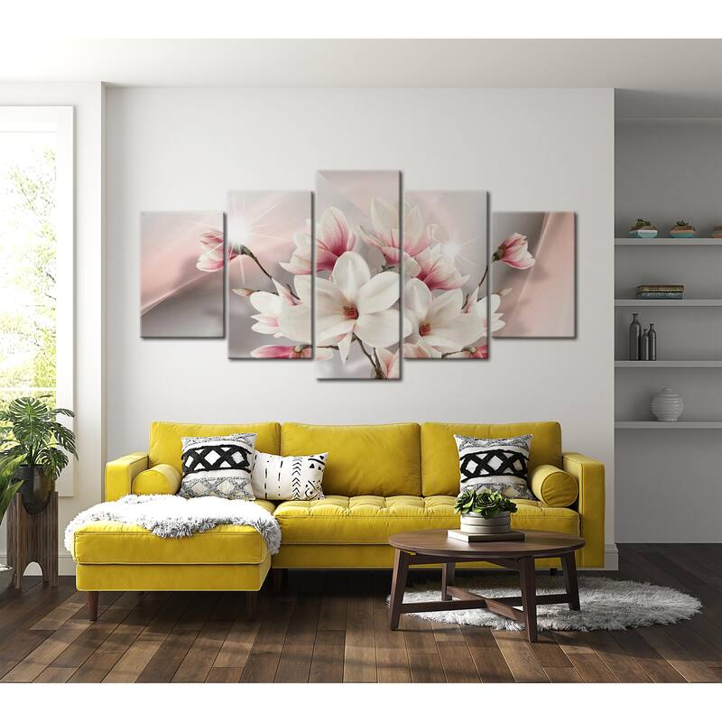 Floral Canvas Wall Art - Magnolia In Bloom - 5 Pieces