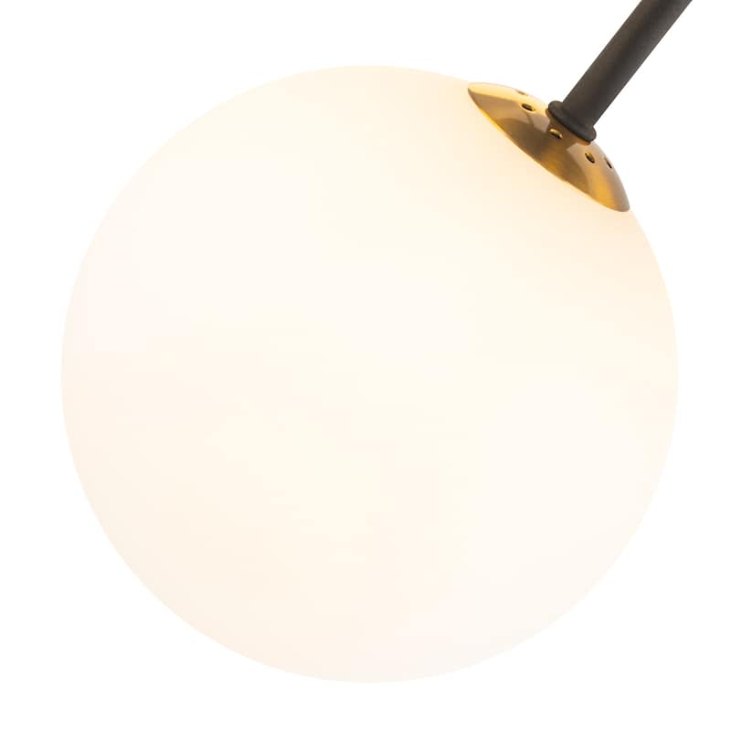 5 Light Branch Semi-Flush Mount Lighting with Milky White Glass Globes