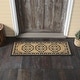 preview thumbnail 1 of 3, Charleston Mosaic Charcoal Coir Rug Rect 17x48 Natural Tan