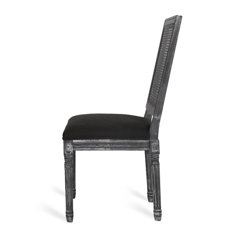 Regina Wood and Cane Upholstered Dining Chair (Set of 4) by Christopher Knight Home