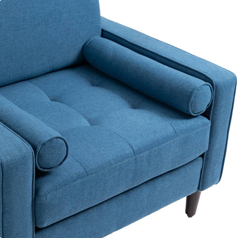 35.56" W Accent Chair Upholstered Armchair with Bolster Pillows