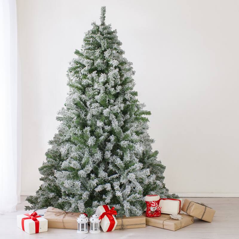 6.5' Flocked Winter Park Fir Artificial Christmas Tree - Unlit