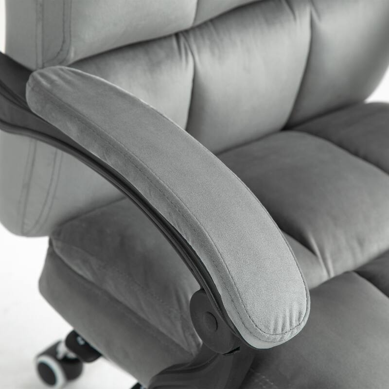 AVAWING Velvet Executive Chair Ergonomic Office Chair with Footrest