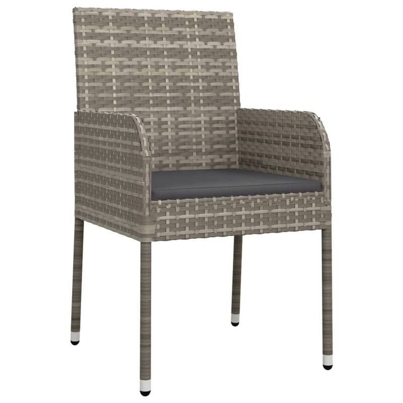 vidaXL Patio Chairs with Cushions 2 pcs Poly Rattan Black