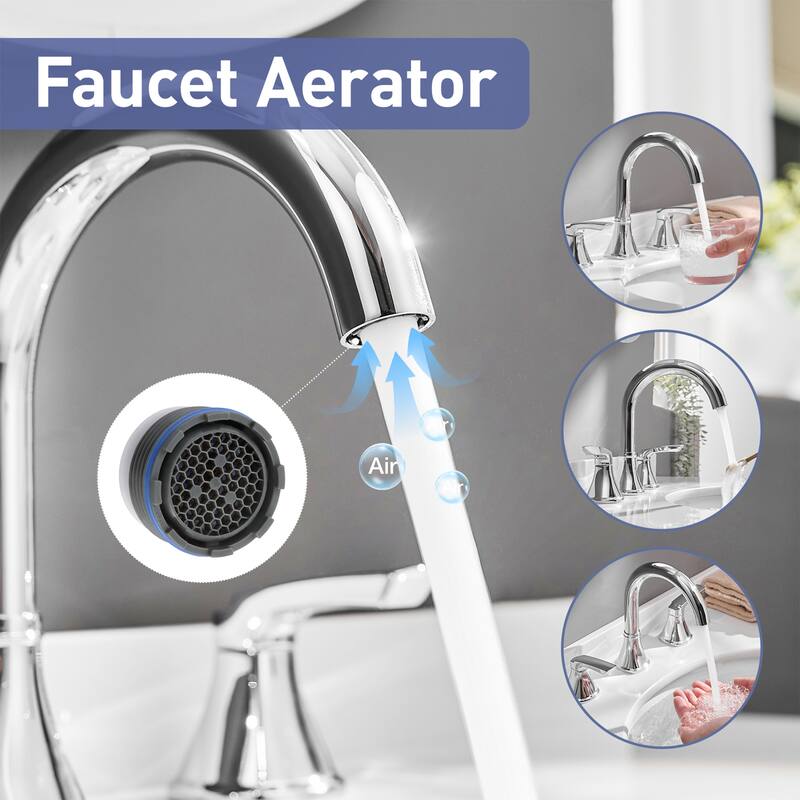 8 Inch Widespread Bathroom Faucet for Sink Deck Mounted Lavatory Vanity Faucet 2 Handle Bathroom Sink Faucet with Pop-up Drain