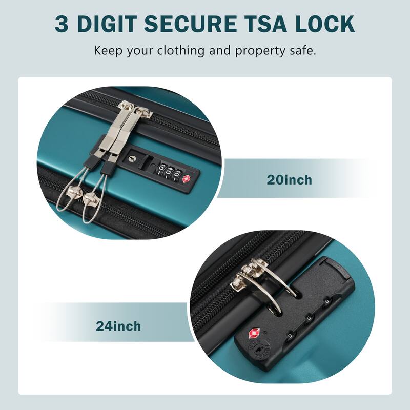 Front Opening Luggage Set 3 Piece,USB Port, Expandable Luggage with Handle Bag Spinner Wheels TSA Lock