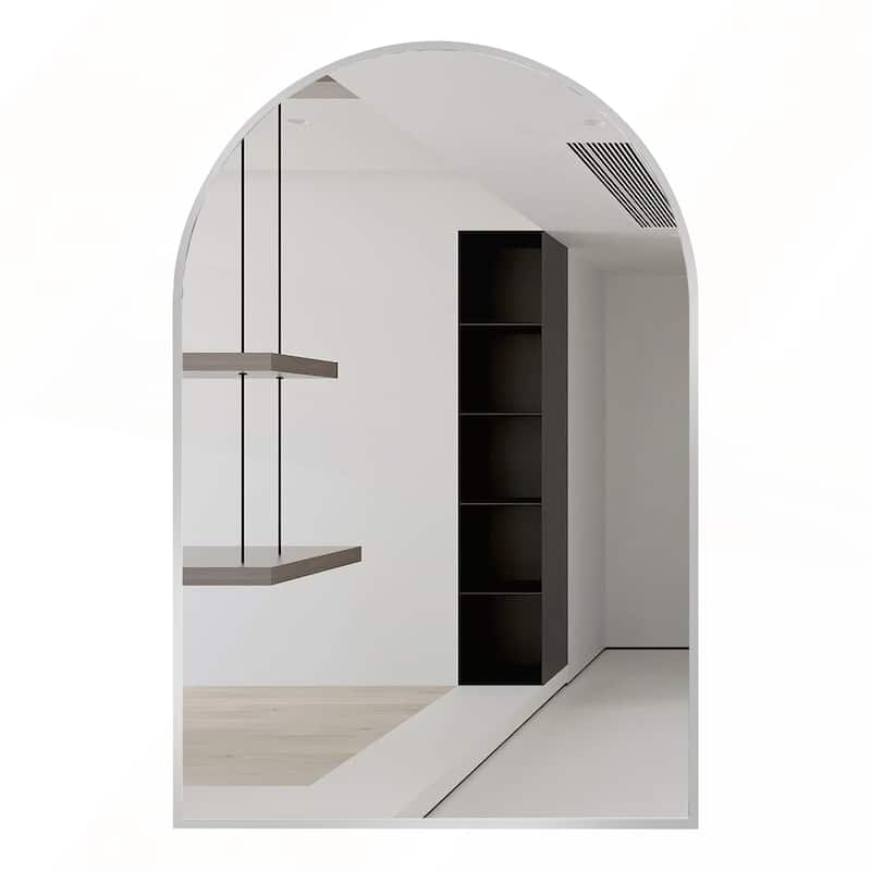 24x32 Inch Metal Framed Arched Bathrrom Mirror