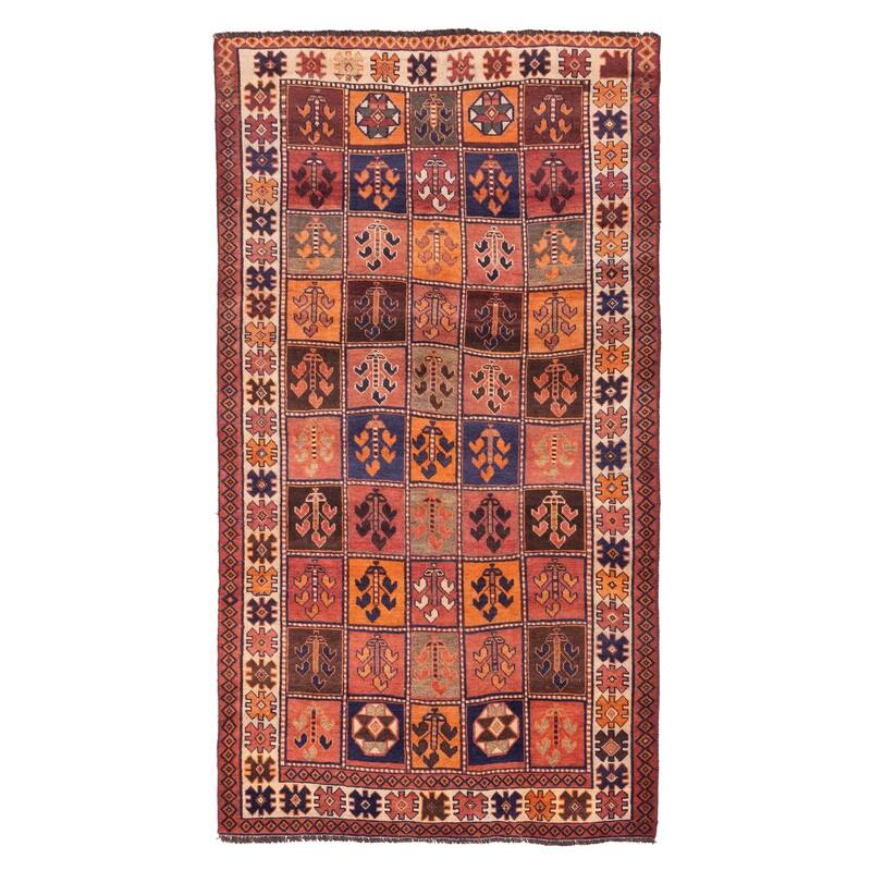 ECARPETGALLERY Hand-knotted Melis Vintage Red Wool Rug - 4'10 x 9'5