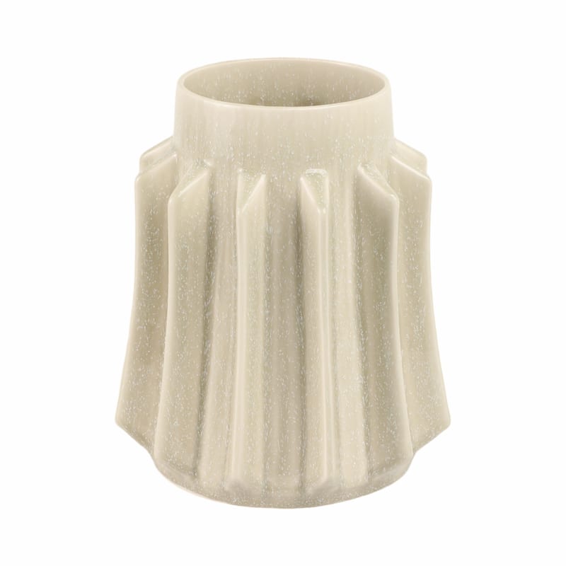 Ceramic Vase with Sculptural Swirl Design and Textured Detailing