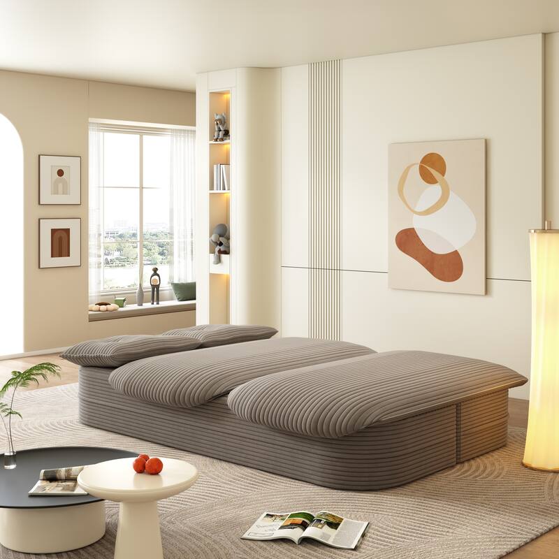 2-in-1 Foldable Sofa, Sofa Bed with Soft Pillows, Convertible Sleeper Sofa with Functional Blanket, Recliner Sofa Couch