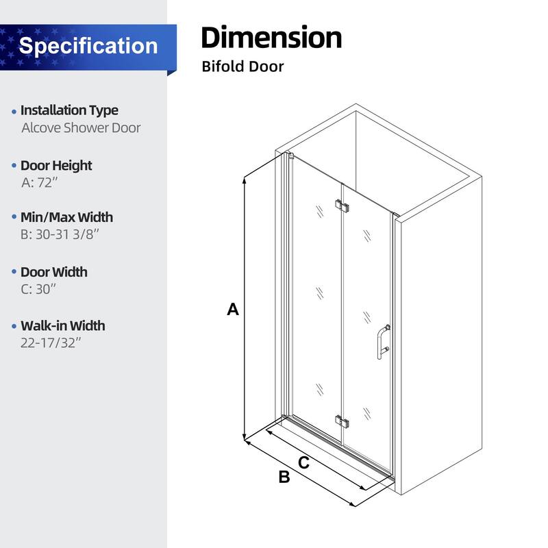 Semi-Frameless Bi-Fold Shower Doors