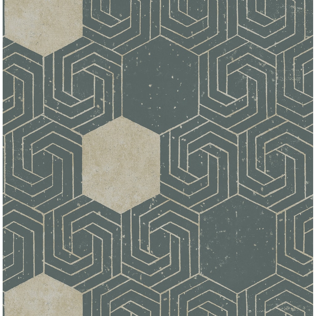 A-Street Prints Momentum Dark Green Geometric Wallpaper