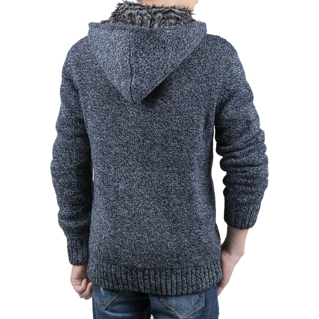 mens lined zip up cardigan