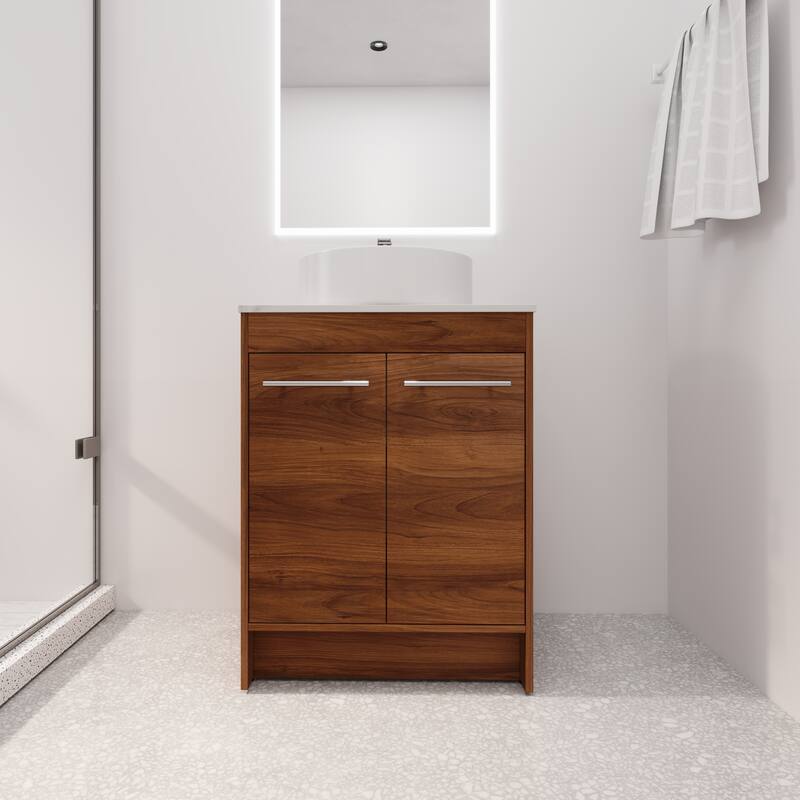 BNK 24/36/48/60 Inch Bathroom Vanity with Sink, Freestanding Bathroom Vanity with Soft Close Doors and Adjustable Shelf - 24"X18" - BRE400