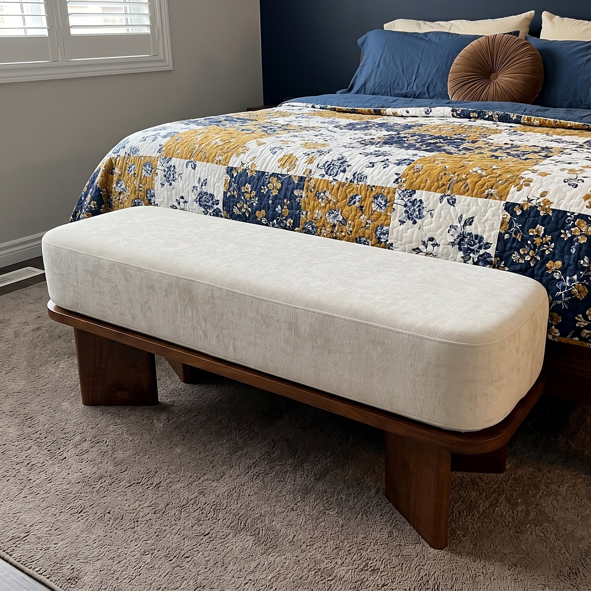 48" Upholstered Ottoman Bench for Bedroom Living Dining Room