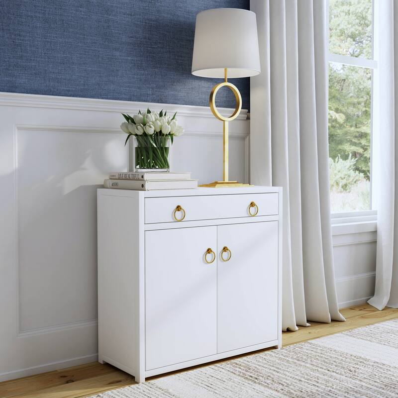 Lark 2-Door Cabinet with Storage - White