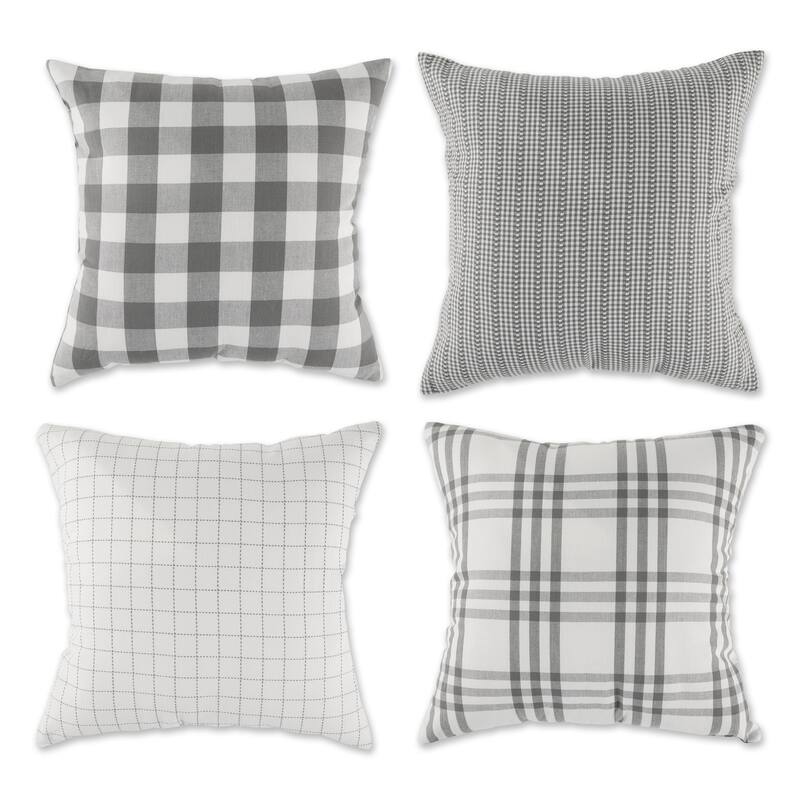 Farmhouse Pillow Cover 18x18 (Set of 4) - Gray Farmhouse