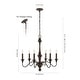 preview thumbnail 10 of 9, Sofia 25" 6-Light Midcentury Farmhouse Iron LED Chandelier, Wood Finished/Oil Rubbed Bronze by JONATHAN Y