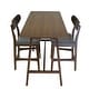 preview thumbnail 19 of 18, Zenvida Mid Century 3 Piece Counter Height Pub Dining Set Wood Table, 2 Bar Stools