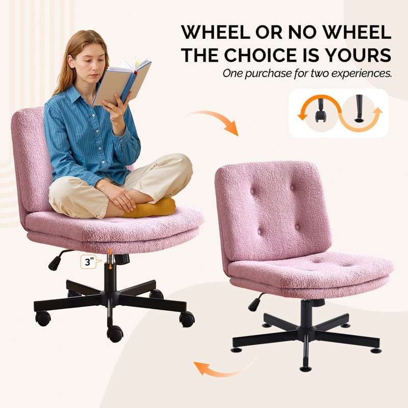 Tufted Teddy Fleece Swivel Chair With Reclining And Foot Studs