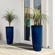 preview thumbnail 4 of 47, Glitzhome 30"H Set of 2 Oversized Gradient Cobalt Blue/Turquoise/Red Tall Plastic Planter