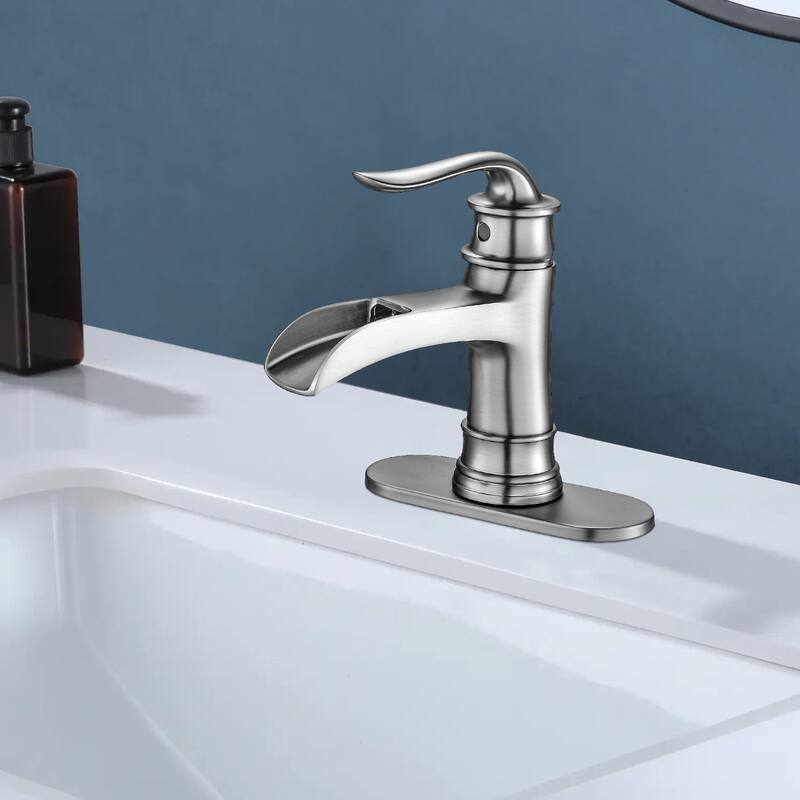 Topcraft Single Handle Waterfall Bathroom Faucet with Pop-Up Drainer