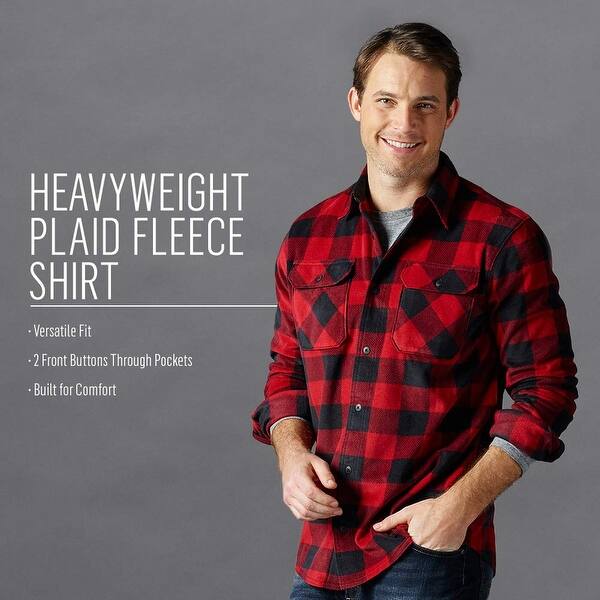 Shop Wrangler Authentics Men S Long Sleeve Plaid Fleece Shirt Red