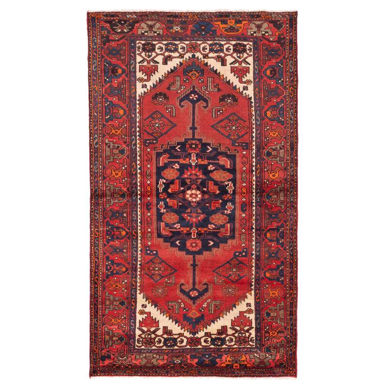 ECARPETGALLERY Hand-knotted Andelz Red Wool Rug - 4'3 x 7'7
