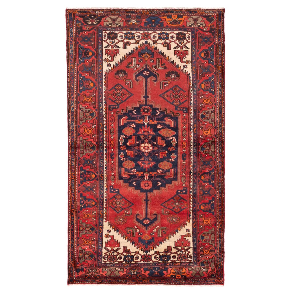 ECARPETGALLERY Hand-knotted Andelz Red Wool Rug - 4'3 x 7'7