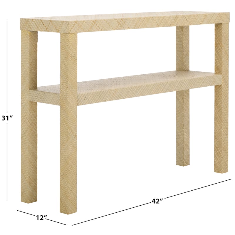 SAFAVIEH Apis Raffia 2-Shelf Console Table - 42"W x 12"D x 31"H