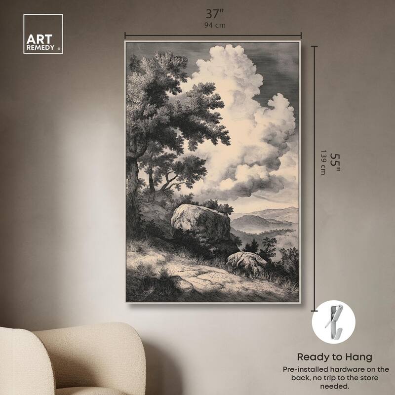 Chiaroscuro Cliffs Canvas by Art Remedy