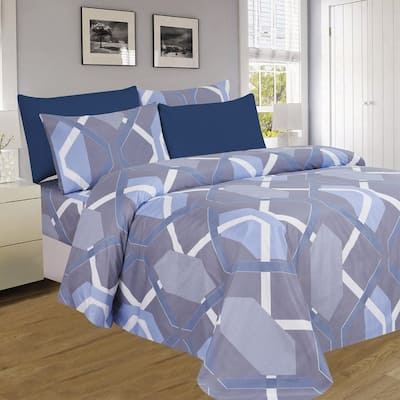 PREMIUS Premium Lyinks 4 & 6 Piece Microfiber Printed Wrinkle-Free Sheet Set