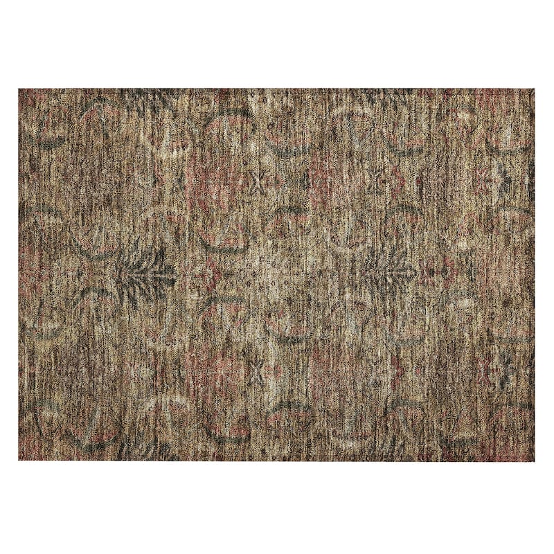 Machine Washable Indoor/ Outdoor Boho Traditional Chantille Rug