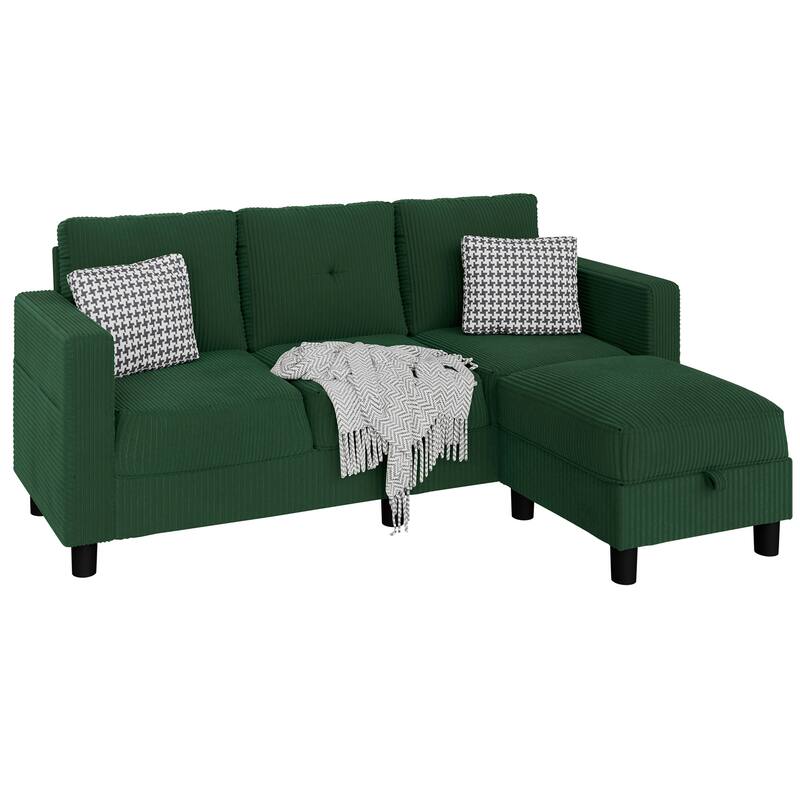 Futzca Modern L-shaped Convertible Sectional Sofa w/ Reversible Chaise