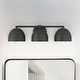 preview thumbnail 1 of 5, Hunter Erling 3-Light Bathroom Vanity Wall Light - Modern, Contemporary, Transitional 3-Light Black - Matte Black