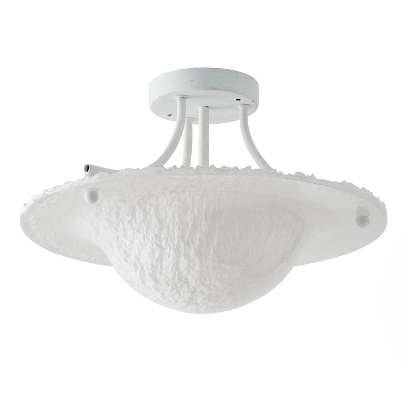 Vintage Distressed Gold Modern Semi-Flush Mount Ceiling Light - 15.8-inch W x 9.8-inch H