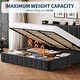 preview thumbnail 58 of 58, Bed Frame with Lift Up Storage, Upholstered Velvet Platform Bed with Storage Headboard