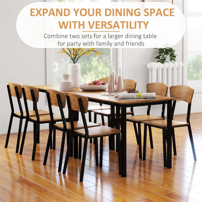 Dining Table Set with Rectangular Kitchen Table and Chairs(Set of 5)