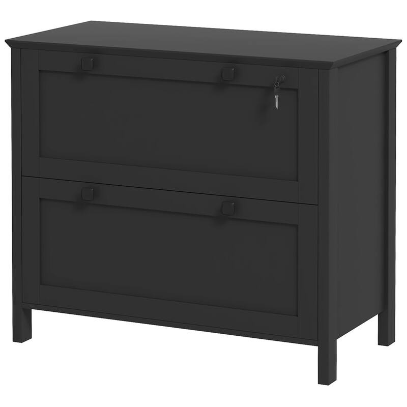 2 Drawer File Cabinet with Lock, Lateral Filing Cabinet with Keys and Adjustable Hanging Bar for Letter