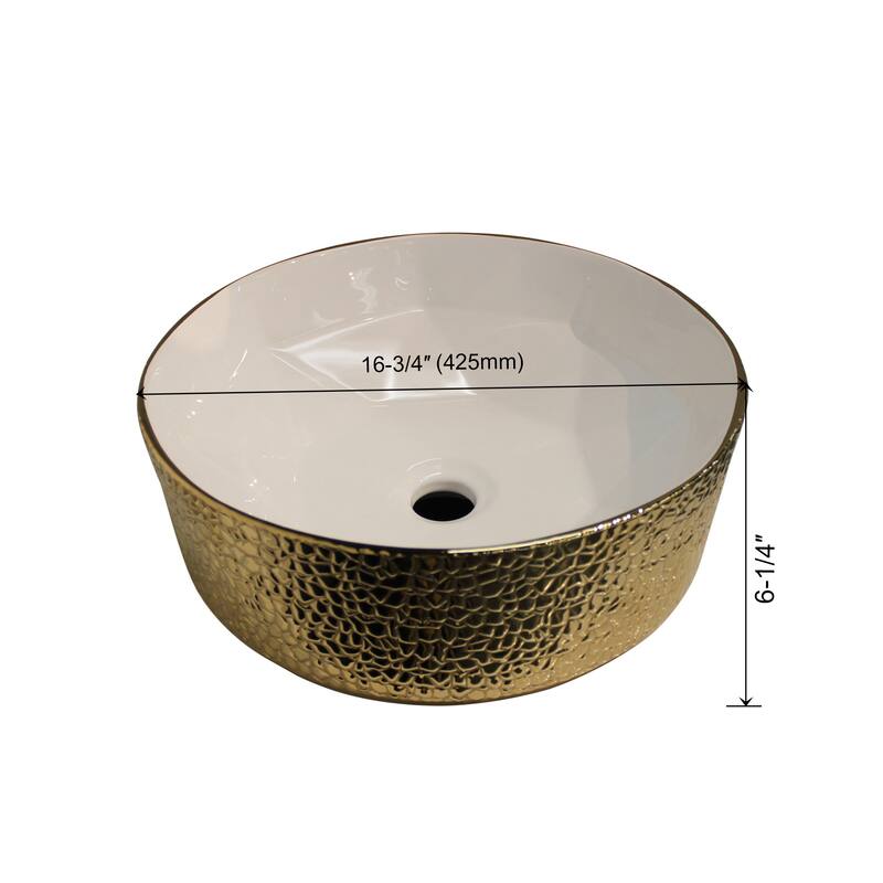 Dowell Ceramic Vessel Sink - Round - 17" Round