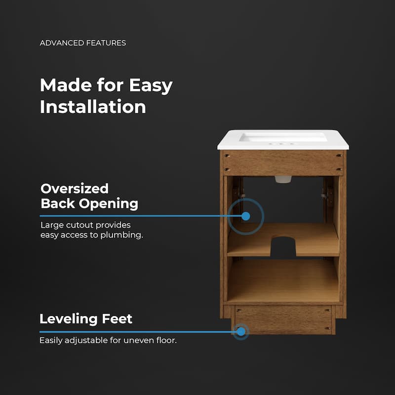 Xander Bathroom Vanity with White Engineered Stone Top