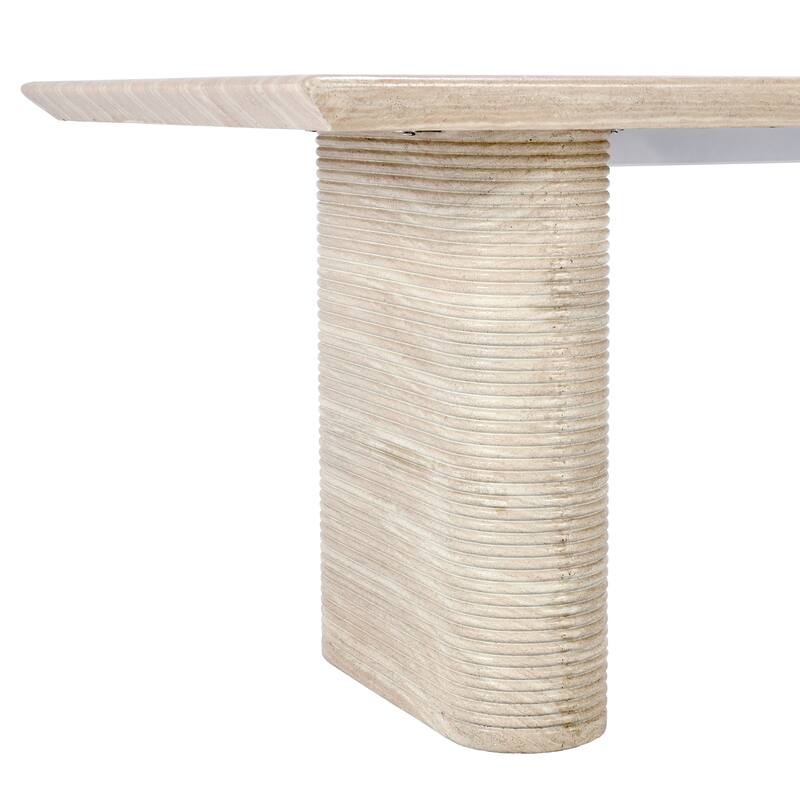 Classic Home Aiden 87" Outdoor Dining Table in Beige
