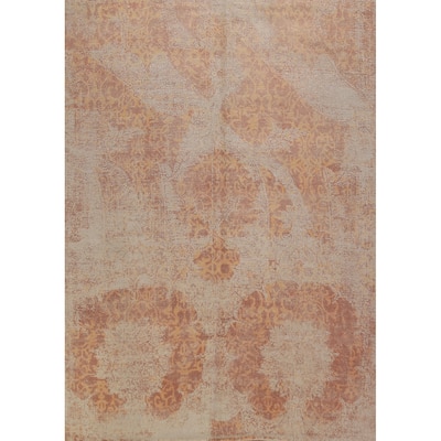 Abstract Indian Rug Hand-Knotted Wool Carpet - 5'2"x 7'4"