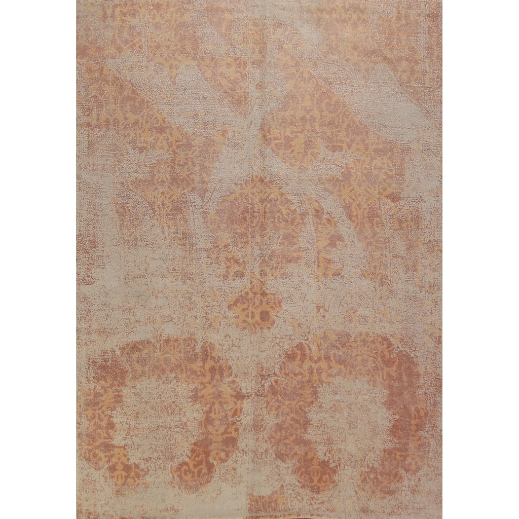 Abstract Indian Rug Hand-Knotted Wool Carpet - 5'2"x 7'4"