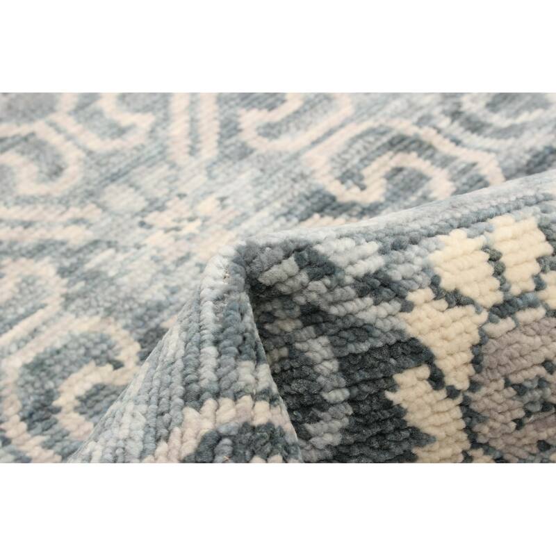 ECARPETGALLERY Hand-knotted Mystique Dark Teal Wool Rug - 8'0 x 2'4