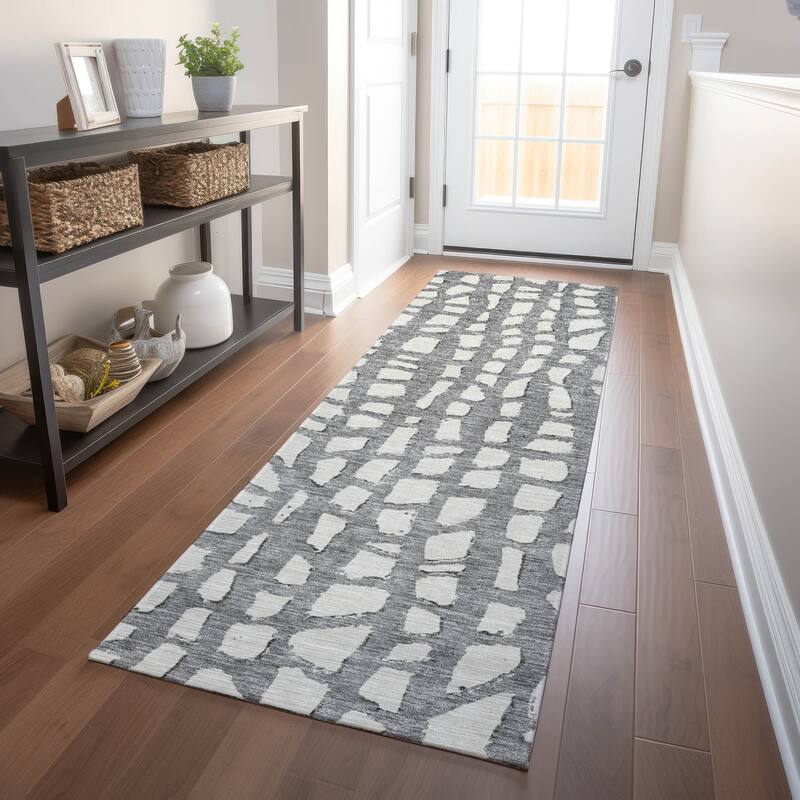 Premium Washable Super Soft Contemporary Cobble Mayfield Rug - Gray - 2' 3" x 7' 6"