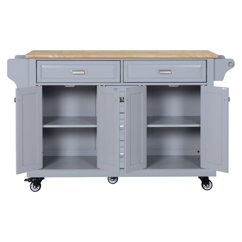 Cambridge Natural Wood Top Kitchen Island with Storage, suitable for Kitchen, dinning room